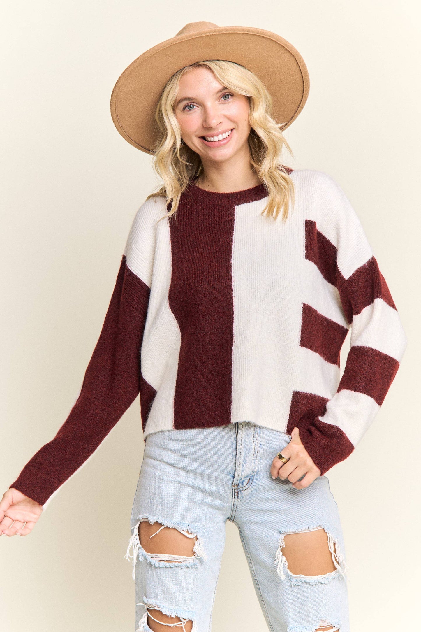 COLORBLOCK KNIT SWEATER